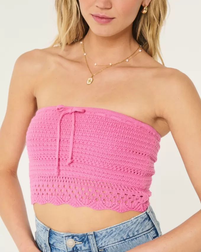 Crochet-Style Tube Top,Crochet-Style Tube Top Crochet-Style Tube Top,Crochet-Style Tube Top