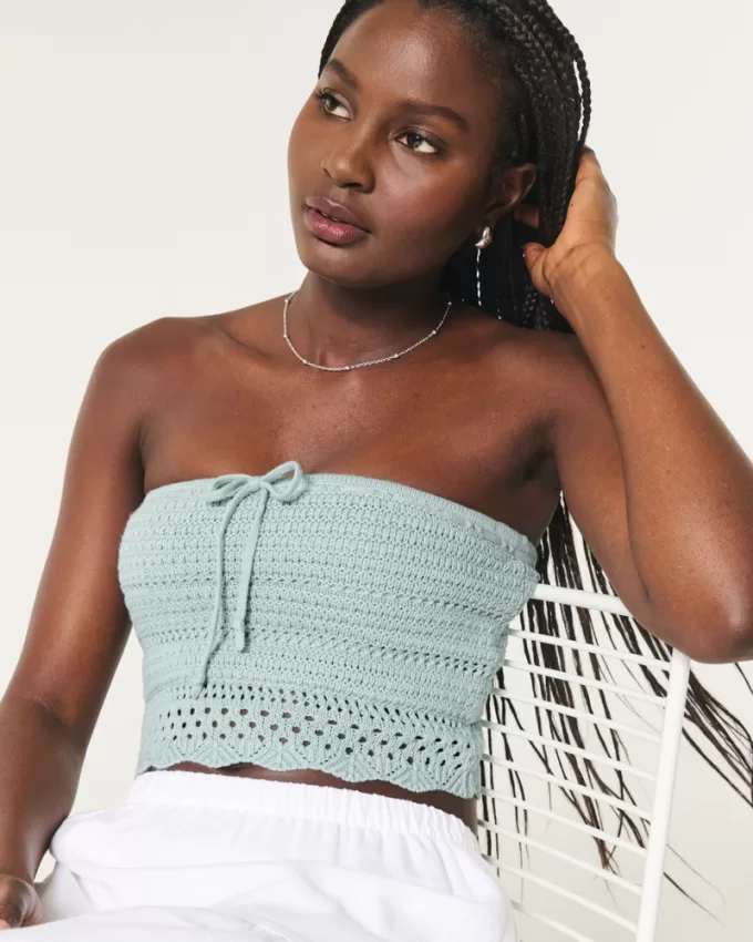 Crochet-Style Tube Top,Crochet-Style Tube Top Crochet-Style Tube Top,Crochet-Style Tube Top