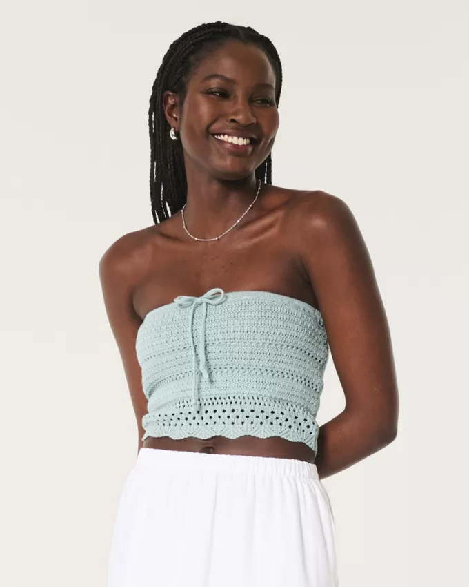 Crochet-Style Tube Top,Crochet-Style Tube Top Crochet-Style Tube Top,Crochet-Style Tube Top