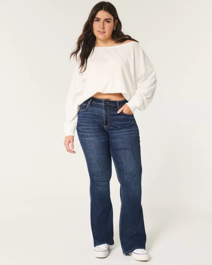 Curvy High-Rise Dark Wash Flare Jeans,Curvy High-Rise Dark Wash Flare Jeans Curvy High-Rise Dark Wash Flare Jeans,Curvy High-Rise Dark Wash Flare Jeans