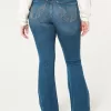 Curvy High-Rise Medium Wash Flare Jeans,Curvy High-Rise Medium Wash Flare Jeans