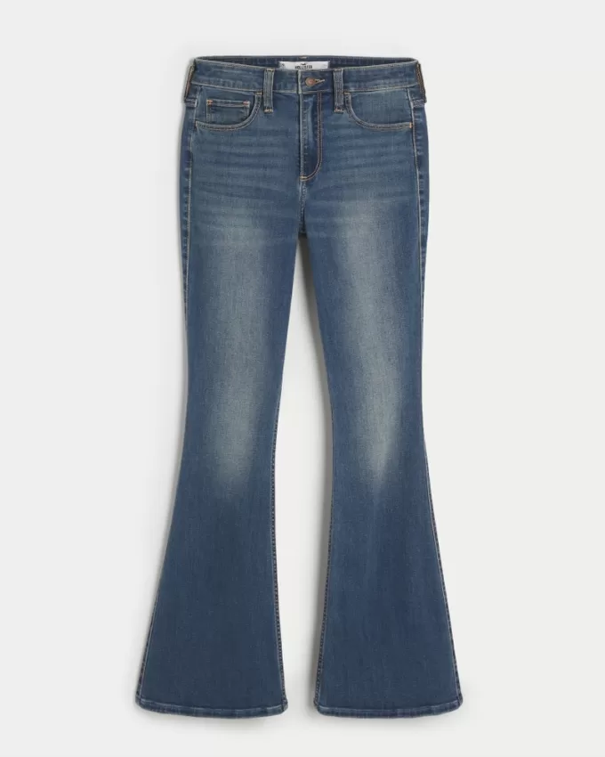 Curvy High-Rise Medium Wash Flare Jeans,Curvy High-Rise Medium Wash Flare Jeans