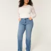 Curvy High-Rise Medium Wash Straight Jeans,Curvy High-Rise Medium Wash Straight Jeans Curvy High-Rise Medium Wash Straight Jeans,Curvy High-Rise Medium Wash Straight Jeans