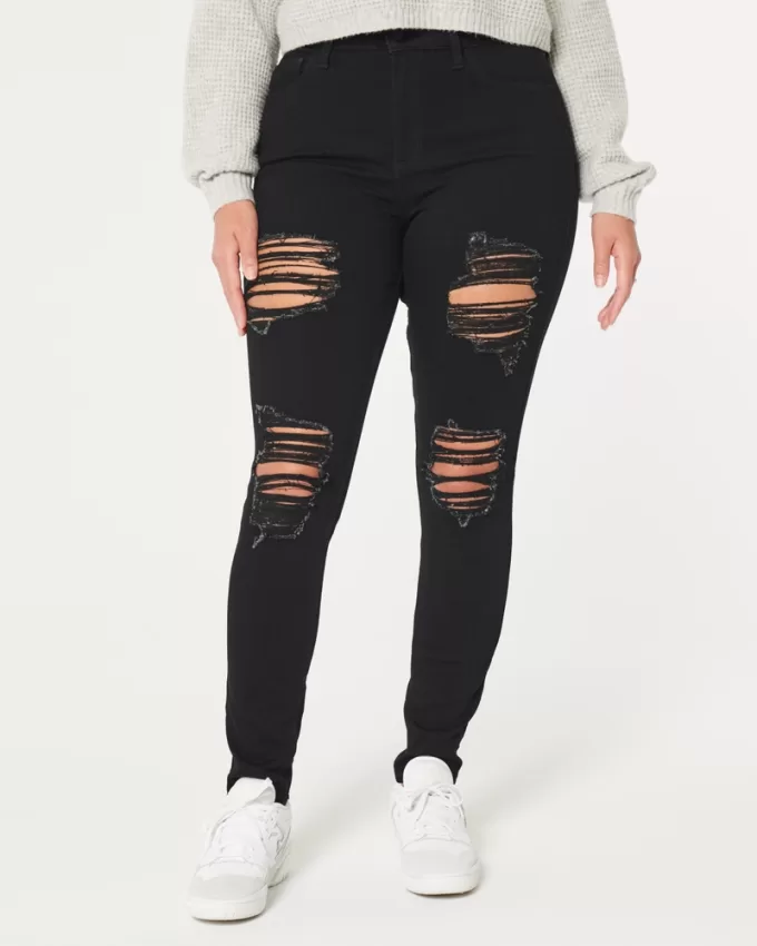 Curvy High-Rise Ripped Black Super Skinny Jeans,Curvy High-Rise Ripped Black Super Skinny Jeans Curvy High-Rise Ripped Black Super Skinny Jeans,Curvy High-Rise Ripped Black Super Skinny Jeans