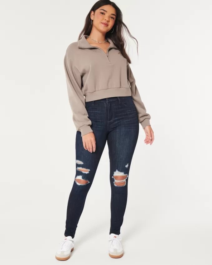 Curvy High-Rise Ripped Dark Wash Jean Leggings,Curvy High-Rise Ripped Dark Wash Jean Leggings Curvy High-Rise Ripped Dark Wash Jean Leggings,Curvy High-Rise Ripped Dark Wash Jean Leggings