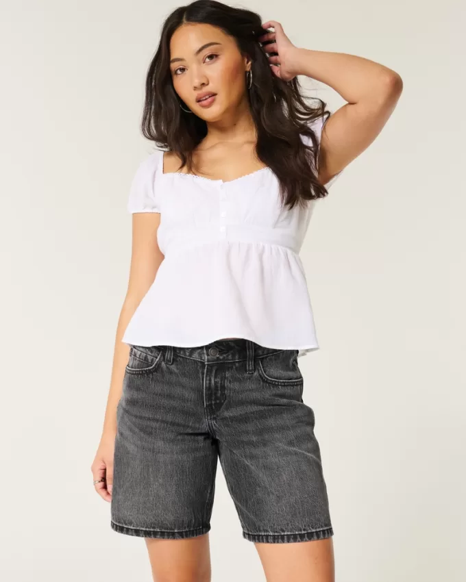 Curvy Low-Rise Washed Black Baggy Jort,Curvy Low-Rise Washed Black Baggy Jort Curvy Low-Rise Washed Black Baggy Jort,Curvy Low-Rise Washed Black Baggy Jort