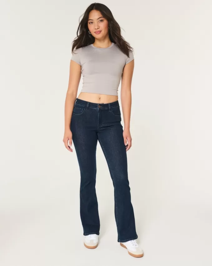 Curvy Mid-Rise Dark Wash Boot Jeans,Curvy Mid-Rise Dark Wash Boot Jeans