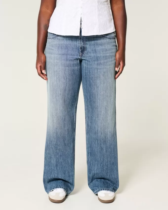 Curvy Mid-Rise Medium Wash Baggy Jeans,Curvy Mid-Rise Medium Wash Baggy Jeans Curvy Mid-Rise Medium Wash Baggy Jeans,Curvy Mid-Rise Medium Wash Baggy Jeans