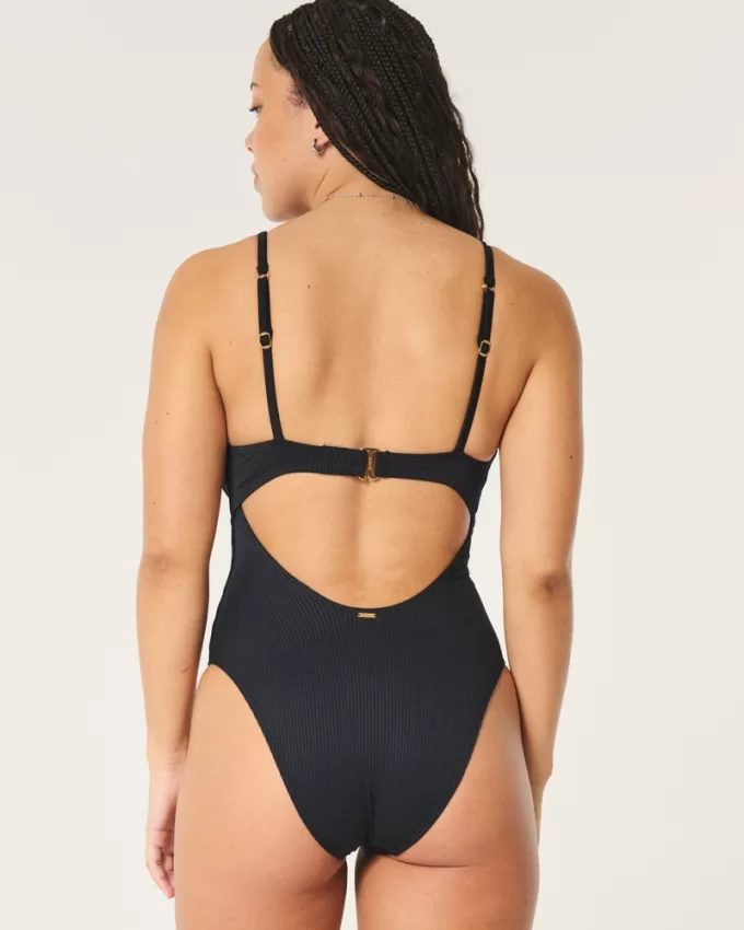 Curvy Ribbed One-Piece Swimsuit,Curvy Ribbed One-Piece Swimsuit