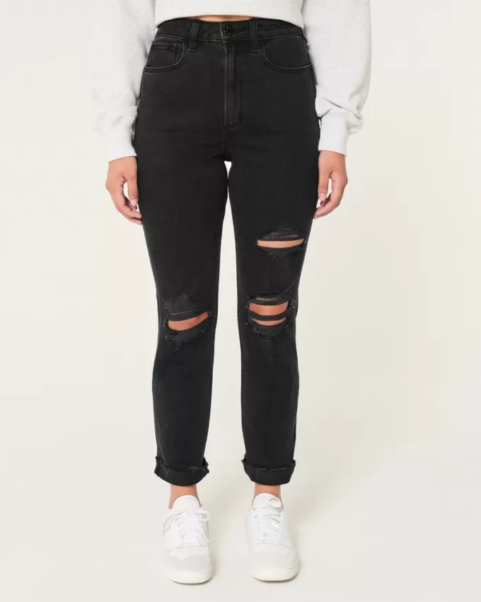 Curvy Ultra High-Rise Ripped Black Mom Jeans,Curvy Ultra High-Rise Ripped Black Mom Jeans Curvy Ultra High-Rise Ripped Black Mom Jeans,Curvy Ultra High-Rise Ripped Black Mom Jeans