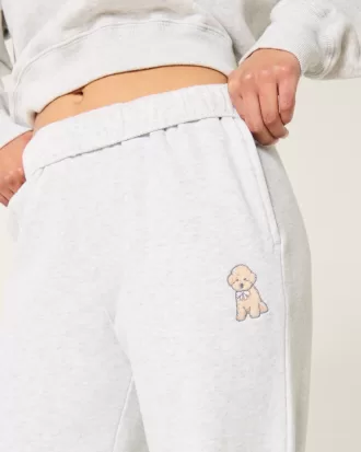 Dog Graphic Wide-Leg Sweatpants,Dog Graphic Wide-Leg Sweatpants
