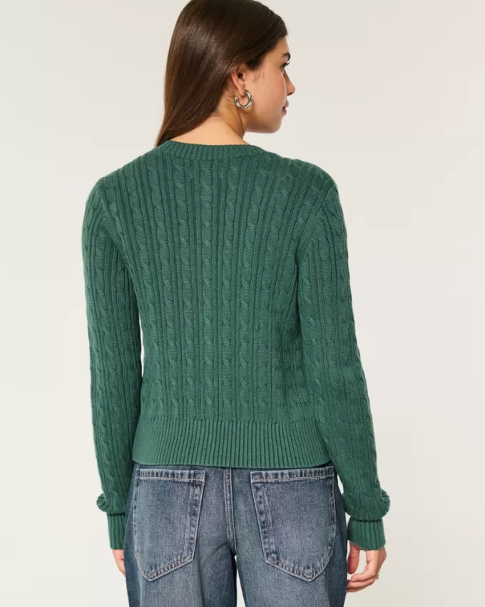 Easy Cable-Knit Crew Cardigan,Easy Cable-Knit Crew Cardigan Easy Cable-Knit Crew Cardigan,Easy Cable-Knit Crew Cardigan