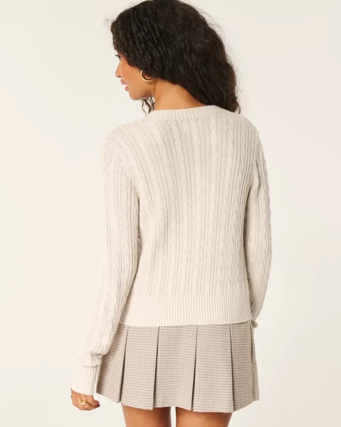 Easy Cable-Knit Crew Cardigan,Easy Cable-Knit Crew Cardigan Easy Cable-Knit Crew Cardigan,Easy Cable-Knit Crew Cardigan