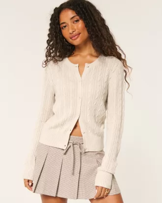 Easy Cable-Knit Crew Cardigan,Easy Cable-Knit Crew Cardigan Easy Cable-Knit Crew Cardigan,Easy Cable-Knit Crew Cardigan