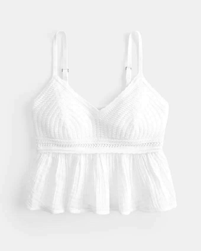 Easy Crochet-Style Babydoll Top,Easy Crochet-Style Babydoll Top Easy Crochet-Style Babydoll Top,Easy Crochet-Style Babydoll Top