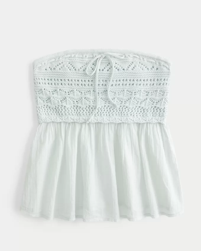 Easy Crochet-Style Babydoll Top,Easy Crochet-Style Babydoll Top Easy Crochet-Style Babydoll Top,Easy Crochet-Style Babydoll Top