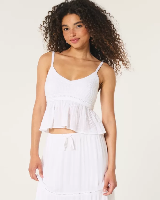 Easy Crochet-Style Babydoll Top,Easy Crochet-Style Babydoll Top Easy Crochet-Style Babydoll Top,Easy Crochet-Style Babydoll Top