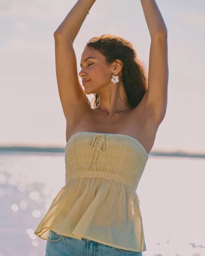 Easy Crochet-Style Strapless Babydoll Top,Easy Crochet-Style Strapless Babydoll Top Easy Crochet-Style Strapless Babydoll Top,Easy Crochet-Style Strapless Babydoll Top