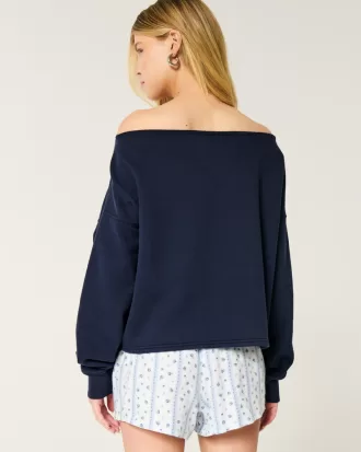 Easy Double Off-the-Shoulder Sweatshirt,Easy Double Off-the-Shoulder Sweatshirt