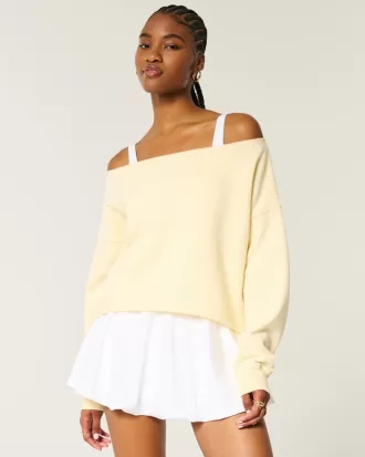 Easy Double Off-the-Shoulder Sweatshirt,Easy Double Off-the-Shoulder Sweatshirt