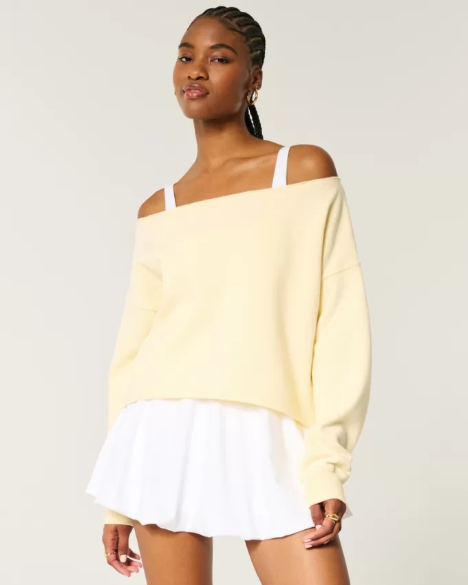 Easy Double Off-the-Shoulder Sweatshirt,Easy Double Off-the-Shoulder Sweatshirt Easy Double Off-the-Shoulder Sweatshirt,Easy Double Off-the-Shoulder Sweatshirt