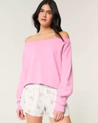 Easy Double Off-the-Shoulder Sweatshirt,Easy Double Off-the-Shoulder Sweatshirt