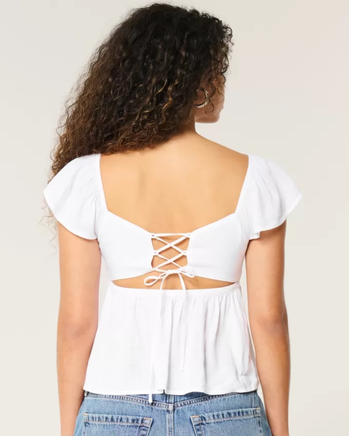 Easy Flutter Sleeve Babydoll Top,Easy Flutter Sleeve Babydoll Top Easy Flutter Sleeve Babydoll Top,Easy Flutter Sleeve Babydoll Top