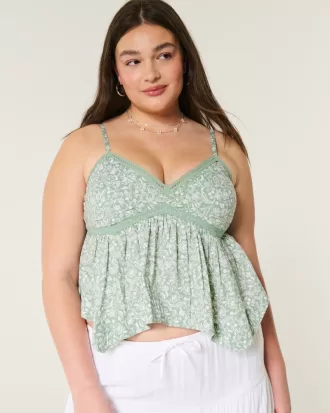 Easy Lace Trim Babydoll Top,Easy Lace Trim Babydoll Top