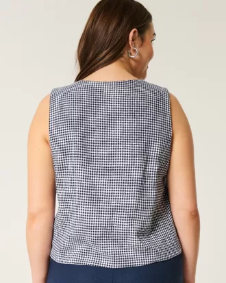 Easy Linen-Blend Tie-Front Vest,Easy Linen-Blend Tie-Front Vest