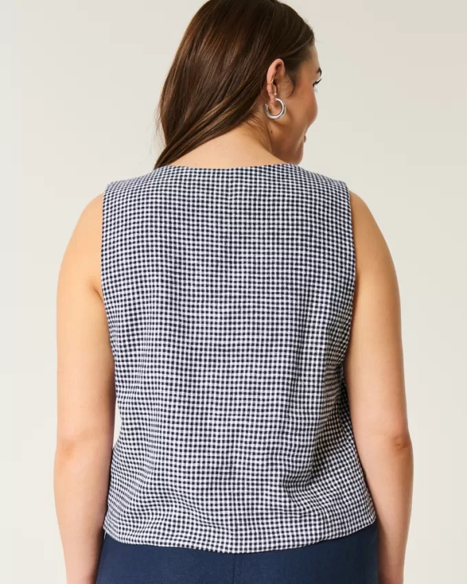 Easy Linen-Blend Tie-Front Vest,Easy Linen-Blend Tie-Front Vest