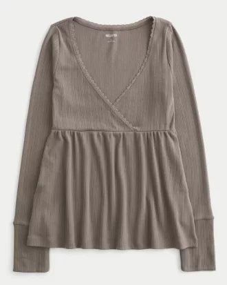 Easy Long-Sleeve Pointelle Babydoll Top,Easy Long-Sleeve Pointelle Babydoll Top Easy Long-Sleeve Pointelle Babydoll Top,Easy Long-Sleeve Pointelle Babydoll Top