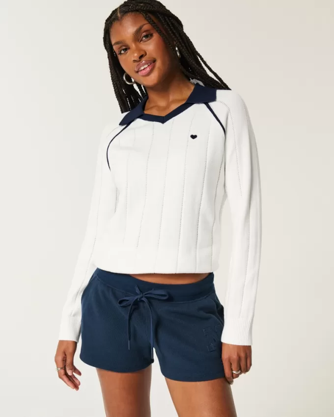 Easy Long-Sleeve Sweater Polo,Easy Long-Sleeve Sweater Polo Easy Long-Sleeve Sweater Polo,Easy Long-Sleeve Sweater Polo