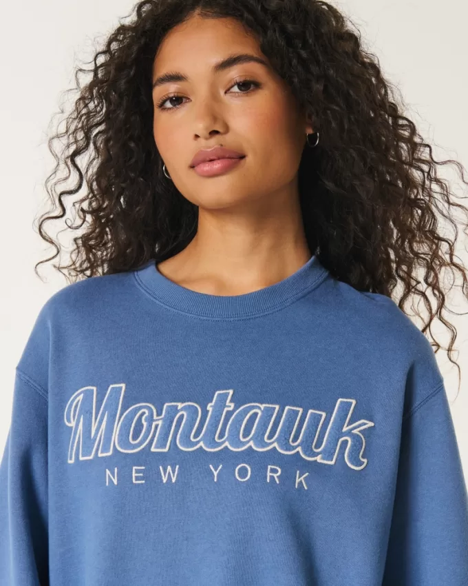 Easy Montauk New York Graphic Crew Sweatshirt,Easy Montauk New York Graphic Crew Sweatshirt Easy Montauk New York Graphic Crew Sweatshirt,Easy Montauk New York Graphic Crew Sweatshirt