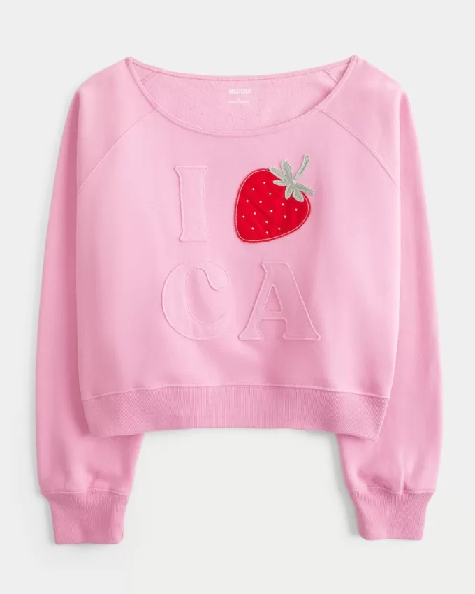 Easy Off-the-Shoulder California Graphic Crew Sweatshirt,Easy Off-the-Shoulder California Graphic Crew Sweatshirt Easy Off-the-Shoulder California Graphic Crew Sweatshirt,Easy Off-the-Shoulder California Graphic Crew Sweatshirt