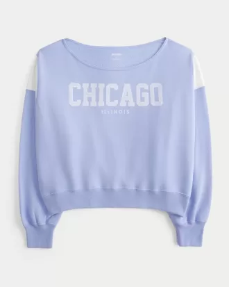 Easy Off-the-Shoulder Chicago Graphic Sweatshirt,Easy Off-the-Shoulder Chicago Graphic Sweatshirt Easy Off-the-Shoulder Chicago Graphic Sweatshirt,Easy Off-the-Shoulder Chicago Graphic Sweatshirt