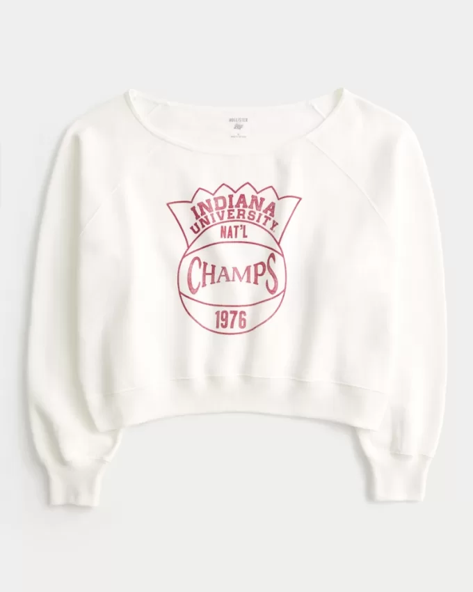 Easy Off-the-Shoulder Indiana University Graphic Sweatshirt,Easy Off-the-Shoulder Indiana University Graphic Sweatshirt Easy Off-the-Shoulder Indiana University Graphic Sweatshirt,Easy Off-the-Shoulder Indiana University Graphic Sweatshirt