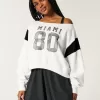 Easy Off-the-Shoulder Miami Graphic Sweatshirt,Easy Off-the-Shoulder Miami Graphic Sweatshirt Easy Off-the-Shoulder Miami Graphic Sweatshirt,Easy Off-the-Shoulder Miami Graphic Sweatshirt