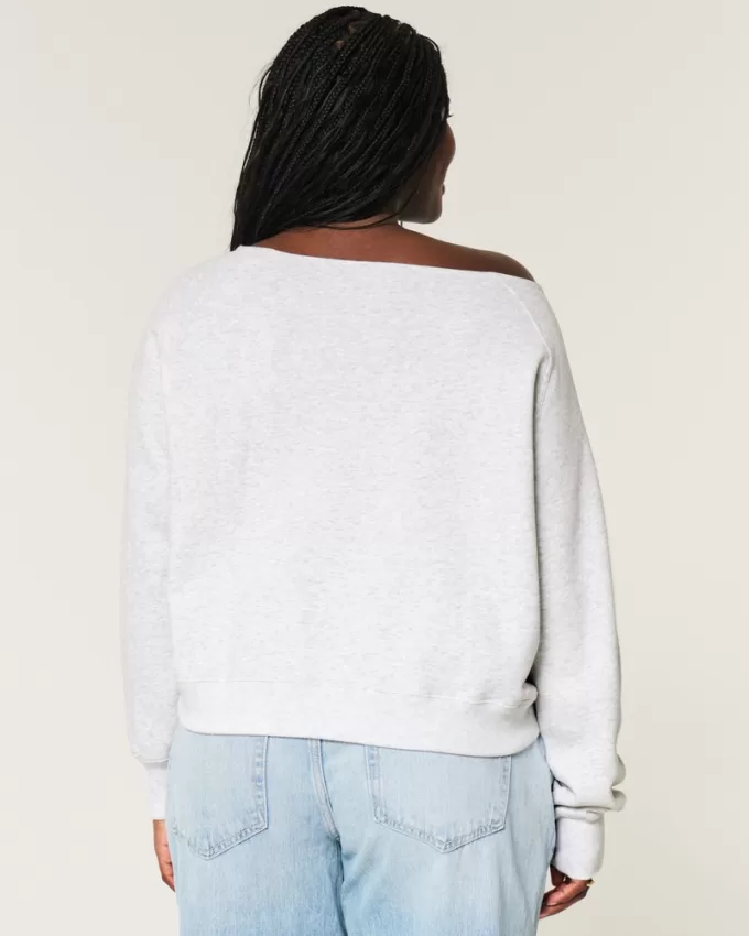 Easy Off-the-Shoulder Number Graphic Sweatshirt,Easy Off-the-Shoulder Number Graphic Sweatshirt Easy Off-the-Shoulder Number Graphic Sweatshirt,Easy Off-the-Shoulder Number Graphic Sweatshirt