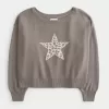 Easy Off-the-Shoulder Star Graphic Sweater,Easy Off-the-Shoulder Star Graphic Sweater Easy Off-the-Shoulder Star Graphic Sweater,Easy Off-the-Shoulder Star Graphic Sweater