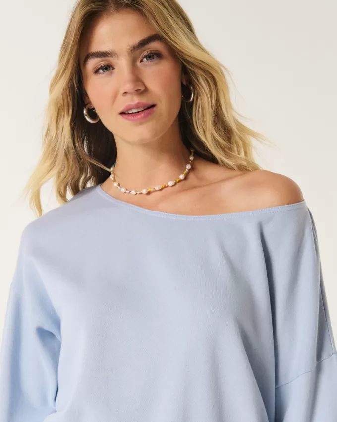 Easy Off-the-Shoulder Terry Sweatshirt,Easy Off-the-Shoulder Terry Sweatshirt Easy Off-the-Shoulder Terry Sweatshirt,Easy Off-the-Shoulder Terry Sweatshirt