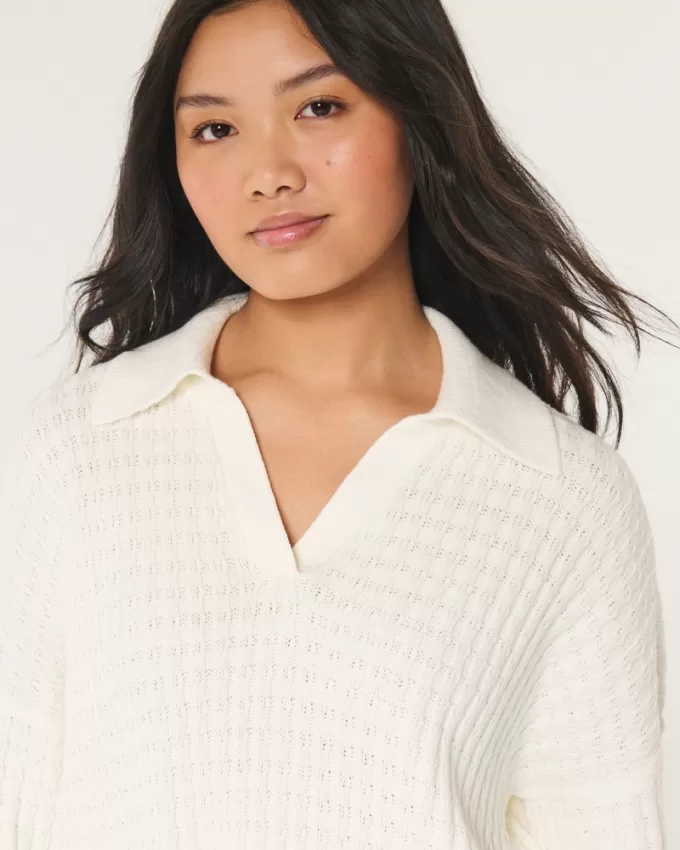 Easy Stitchy Polo Sweater,Easy Stitchy Polo Sweater Easy Stitchy Polo Sweater,Easy Stitchy Polo Sweater