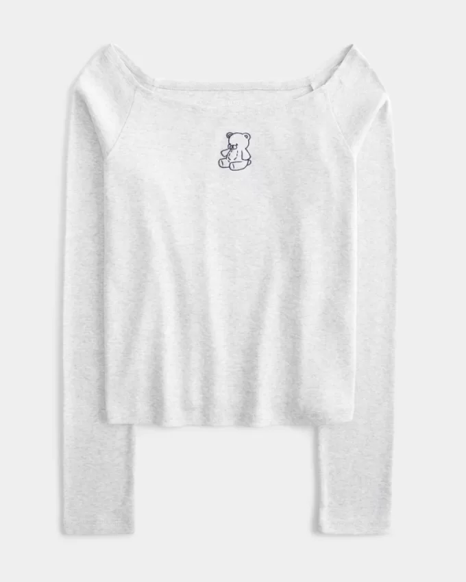 Easy Teddy Bear Graphic Off-the-Shoulder Top,Easy Teddy Bear Graphic Off-the-Shoulder Top Easy Teddy Bear Graphic Off-the-Shoulder Top,Easy Teddy Bear Graphic Off-the-Shoulder Top