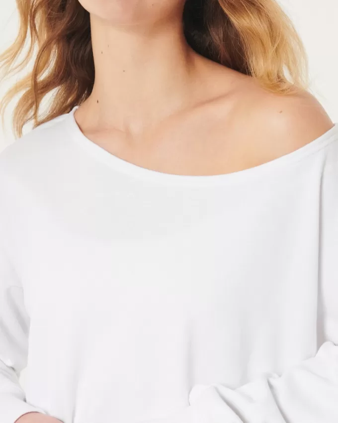 Easy Terry Off-the-Shoulder Sweatshirt,Easy Terry Off-the-Shoulder Sweatshirt Easy Terry Off-the-Shoulder Sweatshirt,Easy Terry Off-the-Shoulder Sweatshirt