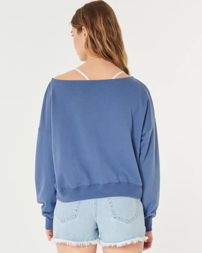 Easy Terry Off-the-Shoulder Sweatshirt,Easy Terry Off-the-Shoulder Sweatshirt Easy Terry Off-the-Shoulder Sweatshirt,Easy Terry Off-the-Shoulder Sweatshirt