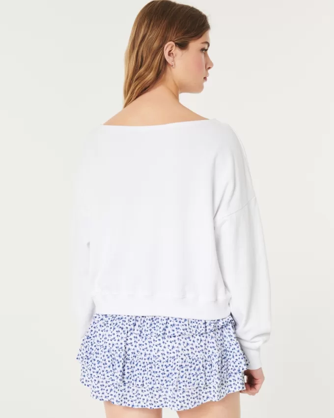 Easy Terry Off-the-Shoulder Sweatshirt,Easy Terry Off-the-Shoulder Sweatshirt Easy Terry Off-the-Shoulder Sweatshirt,Easy Terry Off-the-Shoulder Sweatshirt