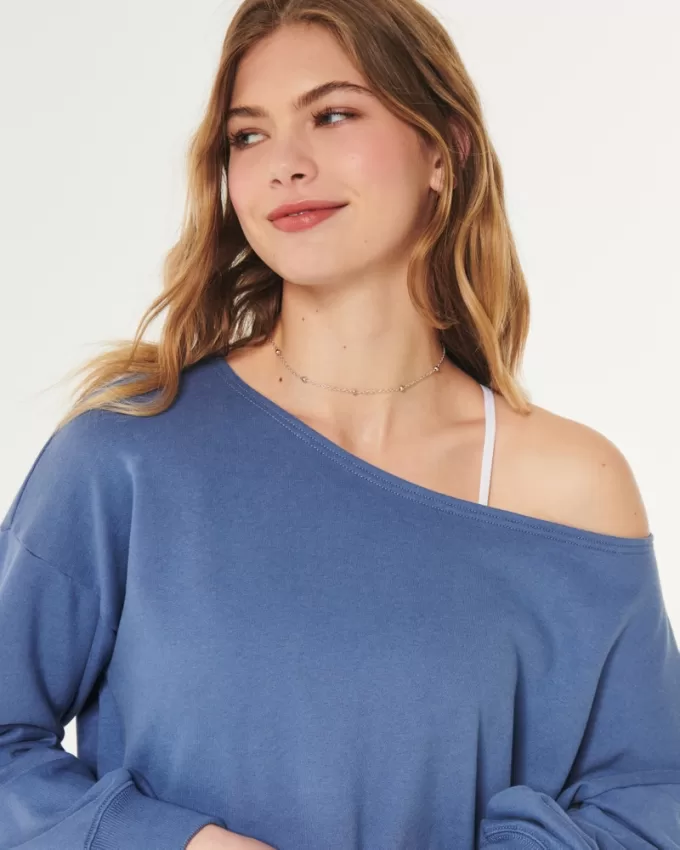 Easy Terry Off-the-Shoulder Sweatshirt,Easy Terry Off-the-Shoulder Sweatshirt Easy Terry Off-the-Shoulder Sweatshirt,Easy Terry Off-the-Shoulder Sweatshirt