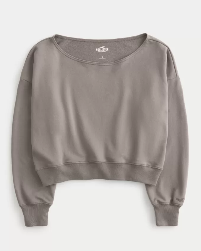 Easy Terry Off-the-Shoulder Sweatshirt,Easy Terry Off-the-Shoulder Sweatshirt Easy Terry Off-the-Shoulder Sweatshirt,Easy Terry Off-the-Shoulder Sweatshirt