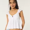 Easy Tie-Front Babydoll Top,Easy Tie-Front Babydoll Top