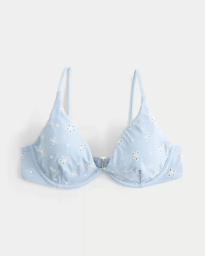 Eyelet Underwire Bikini Top,Eyelet Underwire Bikini Top