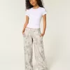 Floral Pattern Baggy Sweatpants,Floral Pattern Baggy Sweatpants